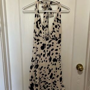 Abercrombie & Fitch Black and Cream Spotted Mini Dress